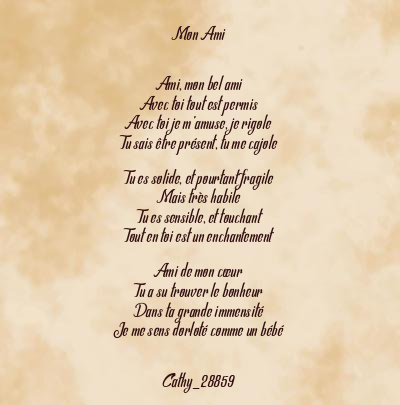 Le poème en image: Mon Ami