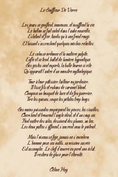 Le poème en image: Le Souffleur De Verre