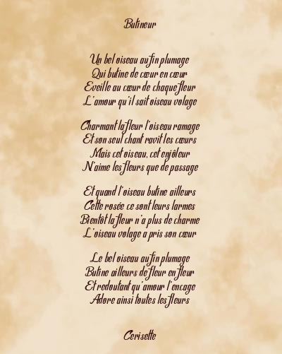 Le poème en image: Butineur