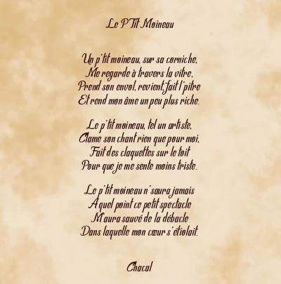 Le poème en image: Le P’tit Moineau