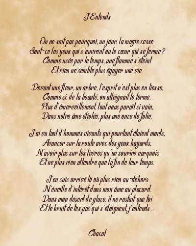 Le poème en image: J’entends