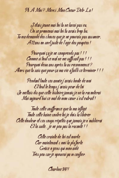 Le poème en image: Pk A Moi ? Merci Mon Coeur Detr La !