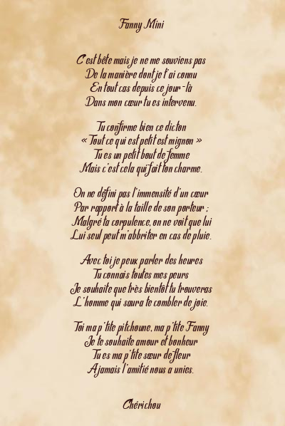 Le poème en image: Fanny Mini