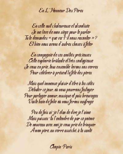 Le poème en image: En L’honneur Des Pères