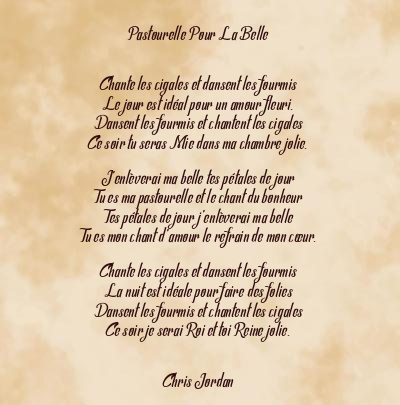 Le poème en image: Pastourelle Pour La Belle