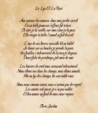 Le poème en image: Le Lys Et La Rose