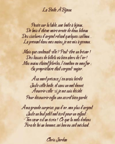 Le poème en image: La Boite À Bijoux