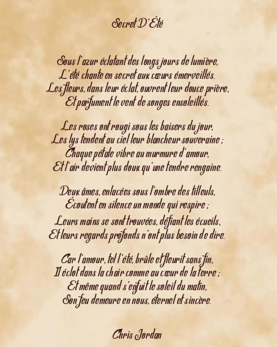 Le poème en image: Secret D’été