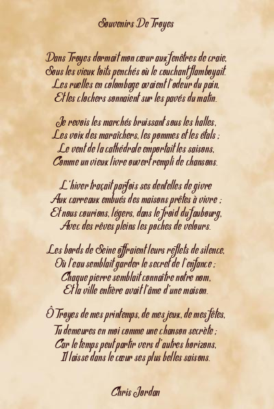 Le poème en image: Souvenirs De Troyes