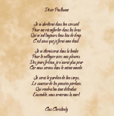 Le poème en image: Désir Posthume