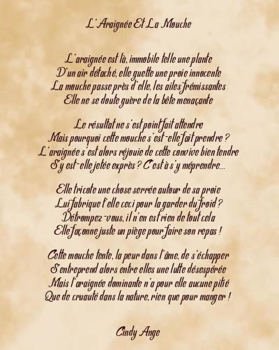 Le poème en image: L’araignée Et La Mouche