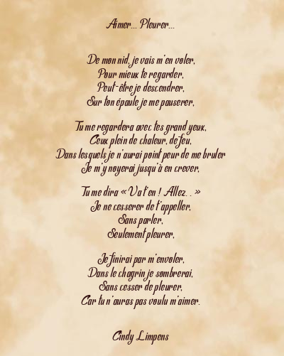 Le poème en image: Aimer… Pleurer…