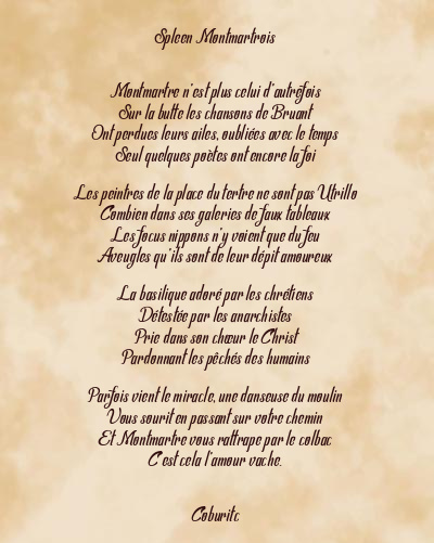 Le poème en image: Spleen Montmartrois
