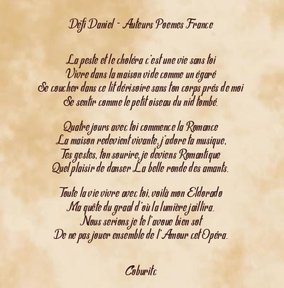 Le poème en image: Defi Daniel - Auteurs Poemes France