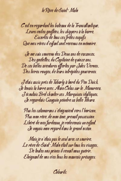 Le poème en image: Le Rêve De Saint-Malo