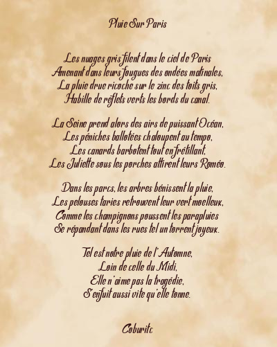 Le poème en image: Pluie Sur Paris