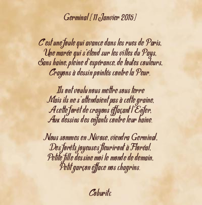 Le poème en image: Germinal (11 Janvier 2015)
