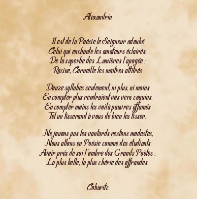 Le poème en image: Alexandrin