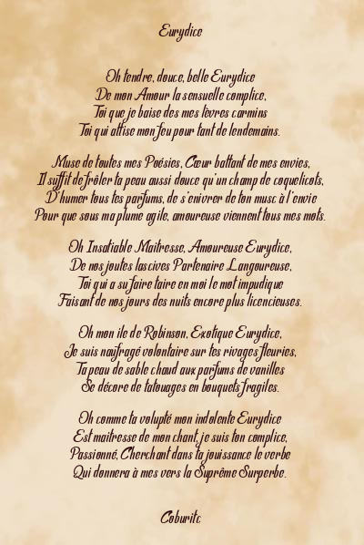 Le poème en image: Eurydice