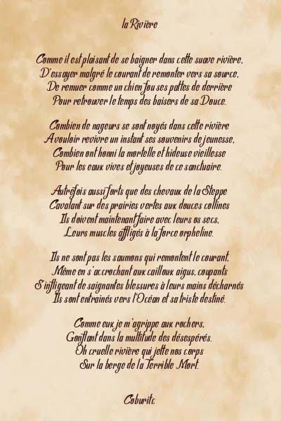Le poème en image: La Rivière