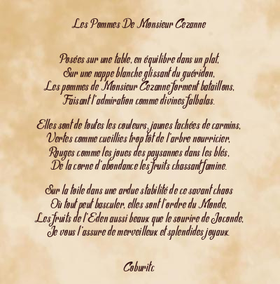 Le poème en image: Les Pommes De Monsieur Cezanne