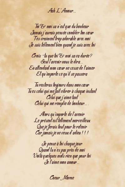 Le poème en image: Aah L’amour…