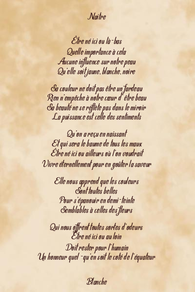 Le poème en image: Naitre