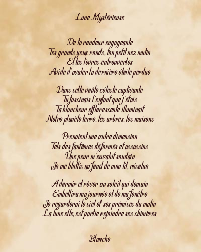 Le poème en image: Lune Mystérieuse