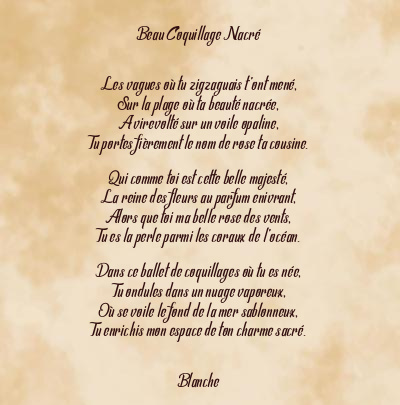 Le poème en image: Beau Coquillage Nacré