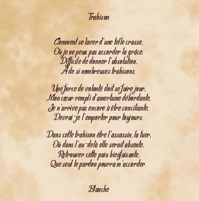 Le poème en image: Trahison