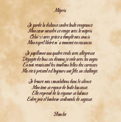 Le poème en image: Mépris