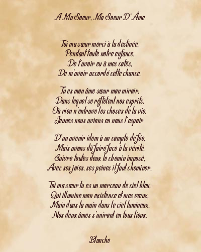 Le poème en image: A Ma Soeur, Ma Soeur D’âme