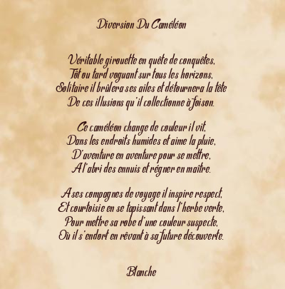 Le poème en image: Diversion Du Caméléon