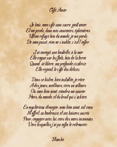 Le poème en image: Café Amer