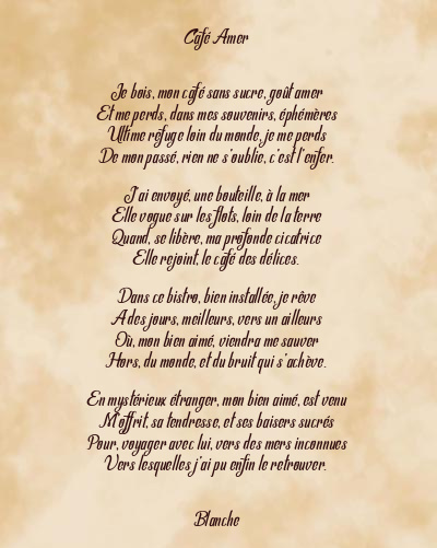 Le poème en image: Café Amer