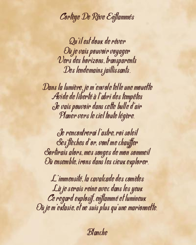 Le poème en image: Cortège De Rêve Enflammés