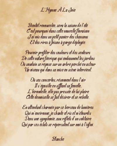 Le poème en image: L’hymne À La Joie