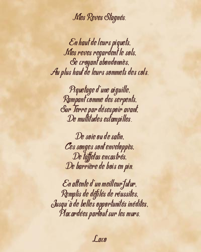 Le poème en image: Mes Reves Stagnés.