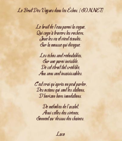 Le poème en image: Le Bruit Des Vagues Dans Les Échos. (Sonnet)