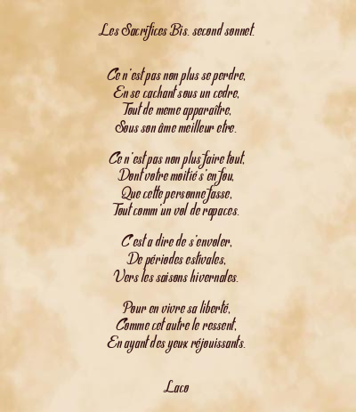 Le poème en image: Les Sacrifices Bis. Second Sonnet.