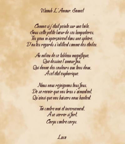 Le poème en image: Waouh L’amour. Sonnet