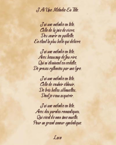 Le poème en image: J’ai Une Mélodie En Tête.