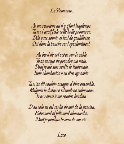 Le poème en image: La Promesse.