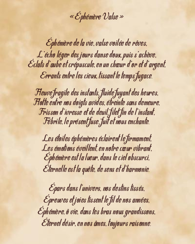 Le poème en image: « Éphémère Valse »