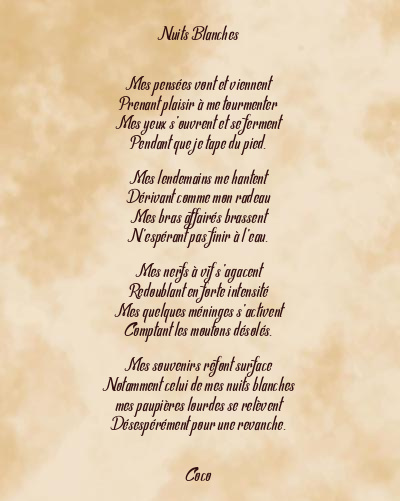 Le poème en image: Nuits Blanches