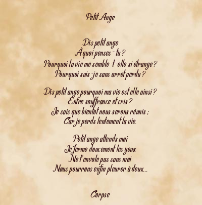Le poème en image: Petit Ange