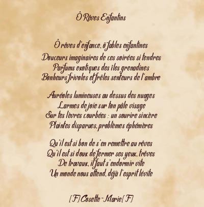 Le poème en image: Ô Rêves Enfantins