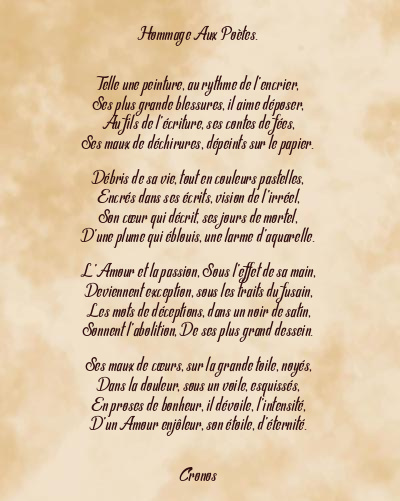 Le poème en image: Hommage Aux Poètes.