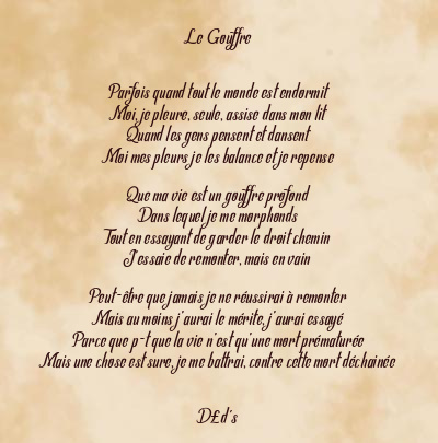 Le poème en image: Le Gouffre