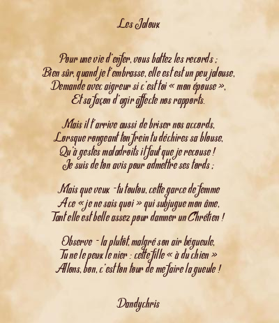 Le poème en image: Les Jaloux